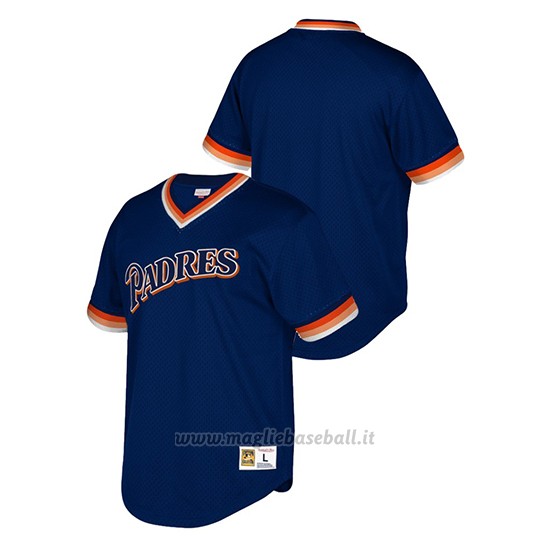 Maglia Baseball Uomo San Diego Padres Cooperstown Collection Mesh Wordmark V-neck Blu